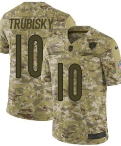 Nike Chicago Bears #10 Mitchell Trubisky Camo Stitched NFL Limited 2018 Salute To Service Jersey