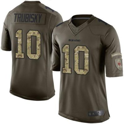 Nike Chicago Bears #10 Mitchell Trubisky Green Stitched NFL Limited 2015 Salute to Service Jersey