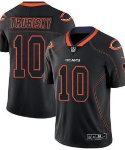 Nike Chicago Bears #10 Mitchell Trubisky Lights Out Black Stitched NFL Limited Rush Jersey