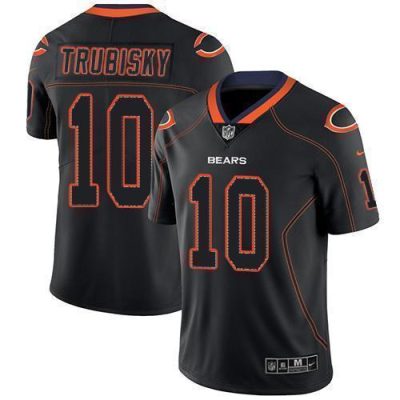 Nike Chicago Bears #10 Mitchell Trubisky Lights Out Black Stitched NFL Limited Rush Jersey