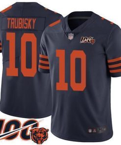 Nike Chicago Bears #10 Mitchell Trubisky Navy Blue Alternate Stitched NFL 100th Season Vapor Limited Jersey