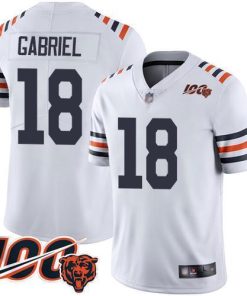 Nike Chicago Bears #18 Taylor Gabriel White Alternate Stitched NFL Vapor Untouchable Limited 100th Season Jersey