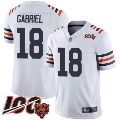 Nike Chicago Bears #18 Taylor Gabriel White Alternate Stitched NFL Vapor Untouchable Limited 100th Season Jersey