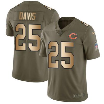 Nike Chicago Bears #25 Mike Davis Olive/Gold Stitched NFL Limited 2017 Salute To Service Jersey