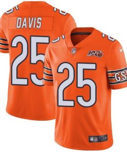 Nike Chicago Bears #25 Mike Davis Orange 100th Season Stitched NFL Limited Rush Jersey