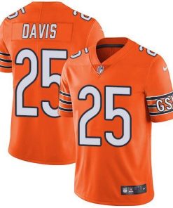 Nike Chicago Bears #25 Mike Davis Orange Stitched NFL Limited Rush Jersey