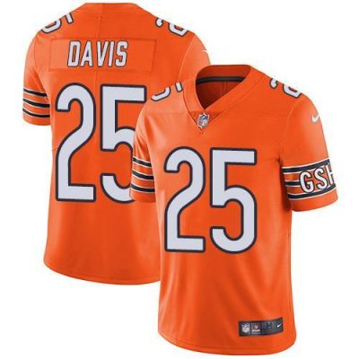 Nike Chicago Bears #25 Mike Davis Orange Stitched NFL Limited Rush Jersey