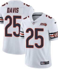 Nike Chicago Bears #25 Mike Davis White 100th Season Stitched NFL Vapor Untouchable Limited Jersey