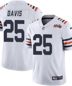 Nike Chicago Bears #25 Mike Davis White Alternate Stitched NFL Vapor Untouchable Limited 100th Season Jersey