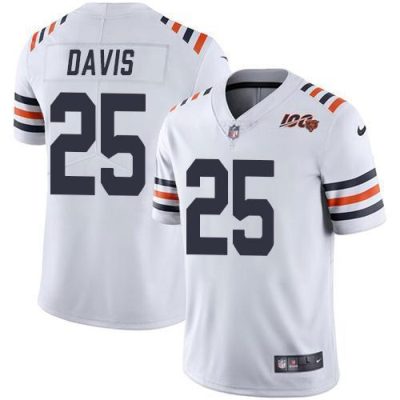 Nike Chicago Bears #25 Mike Davis White Alternate Stitched NFL Vapor Untouchable Limited 100th Season Jersey