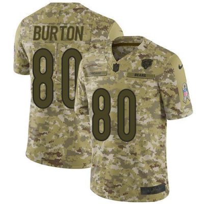 Nike Chicago Bears #80 Trey Burton Camo Stitched NFL Limited 2018 Salute To Service Jersey