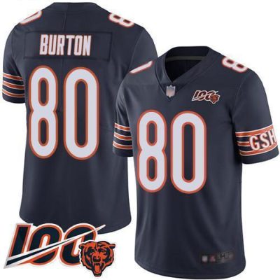 Nike Chicago Bears #80 Trey Burton Navy Blue Team Color Stitched NFL 100th Season Vapor Limited Jersey