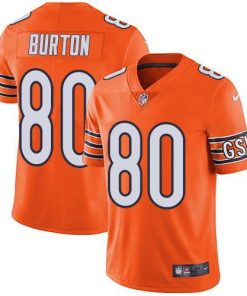 Nike Chicago Bears #80 Trey Burton Orange Stitched NFL Limited Rush Jersey