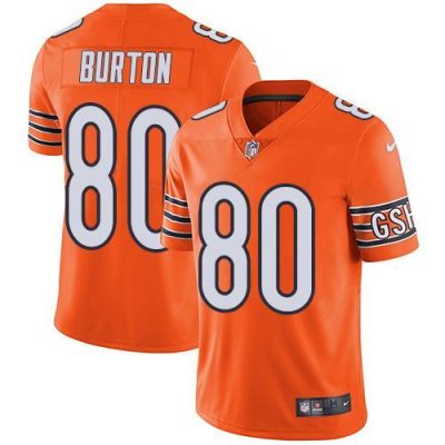 Nike Chicago Bears #80 Trey Burton Orange Stitched NFL Limited Rush Jersey