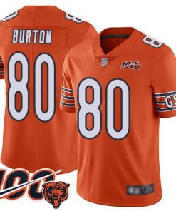 Nike Chicago Bears #80 Trey Burton Orange Stitched NFL Limited Rush 100th Season Jersey