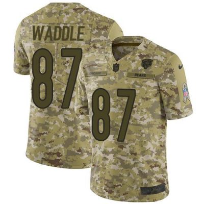 Nike Chicago Bears #87 Tom Waddle Camo Stitched NFL Limited 2018 Salute To Service Jersey