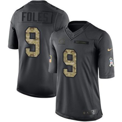 Nike Chicago Bears #9 Nick Foles Black Stitched NFL Limited 2016 Salute to Service Jersey