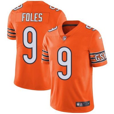 Nike Chicago Bears #9 Nick Foles Orange Stitched NFL Limited Rush Jersey