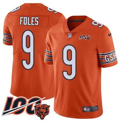Nike Chicago Bears #9 Nick Foles Orange Stitched NFL Limited Rush 100th Season Jersey