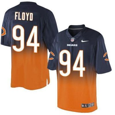 Nike Chicago Bears #94 Leonard Floyd Navy Blue/Orange Stitched NFL Elite Fadeaway Fashion Jersey