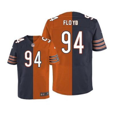 Nike Chicago Bears #94 Leonard Floyd Navy Blue/Orange Stitched NFL Elite Split Jersey