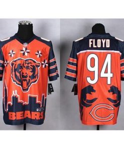 Nike Chicago Bears #94 Leonard Floyd Orange Stitched NFL Elite Noble Fashion Jersey