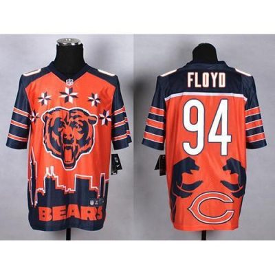 Nike Chicago Bears #94 Leonard Floyd Orange Stitched NFL Elite Noble Fashion Jersey