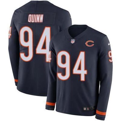 Nike Chicago Bears #94 Robert Quinn Navy Blue Team Color Stitched NFL Limited Therma Long Sleeve Jersey