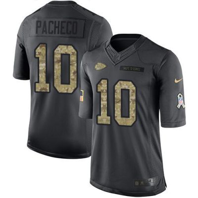 Nike Chiefs #10 Isiah Pacheco Black Stitched NFL Limited 2016 Salute To Service Jersey