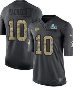 Nike Chiefs #10 Isiah Pacheco Black Super Bowl LVII Patch Stitched NFL Limited 2016 Salute To Service Jersey