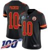 Nike Chiefs #10 Isiah Pacheco Black Super Bowl LVII Patch Stitched NFL Limited Rush 100th Season Jersey
