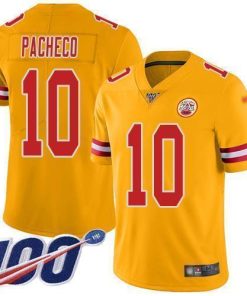 Nike Chiefs #10 Isiah Pacheco Gold Stitched NFL Limited Inverted Legend 100th Season Jersey