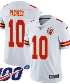 Nike Chiefs #10 Isiah Pacheco White Stitched NFL 100th Season Vapor Limited Jersey