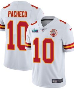 Nike Chiefs #10 Isiah Pacheco White Super Bowl LVII Patch Stitched NFL Vapor Untouchable Limited Jersey