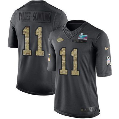 Nike Chiefs #11 Marquez Valdes-Scantling Black Super Bowl LVII Patch Stitched NFL Limited 2016 Salute To Service Jersey