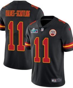 Nike Chiefs #11 Marquez Valdes-Scantling Black Super Bowl LVII Patch Stitched NFL Limited Rush Jersey
