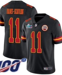 Nike Chiefs #11 Marquez Valdes-Scantling Black Super Bowl LVII Patch Stitched NFL Limited Rush 100th Season Jersey