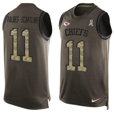 Nike Chiefs #11 Marquez Valdes-Scantling Green Stitched NFL Limited Salute To Service Tank Top Jersey