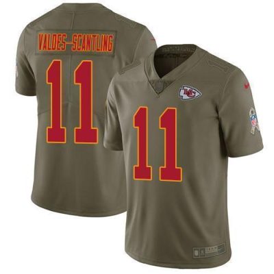Nike Chiefs #11 Marquez Valdes-Scantling Olive Stitched NFL Limited 2017 Salute To Service Jersey