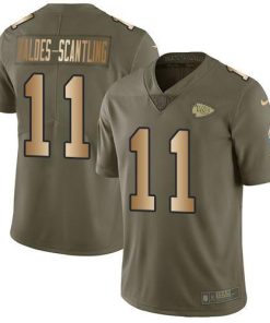 Nike Chiefs #11 Marquez Valdes-Scantling Olive/Gold Stitched NFL Limited 2017 Salute To Service Jersey