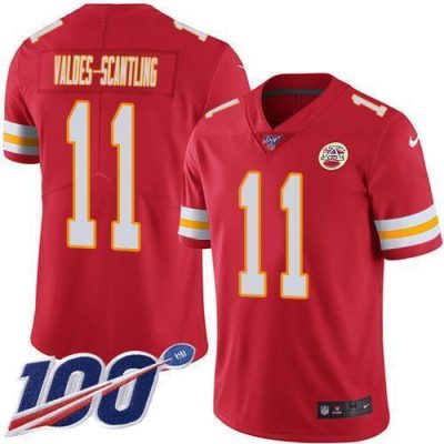 Nike Chiefs #11 Marquez Valdes-Scantling Red Team Color Stitched NFL 100th Season Vapor Limited Jersey