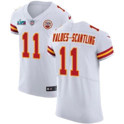 Nike Chiefs #11 Marquez Valdes-Scantling White Super Bowl LVII Patch Stitched NFL Vapor Untouchable Elite Jersey