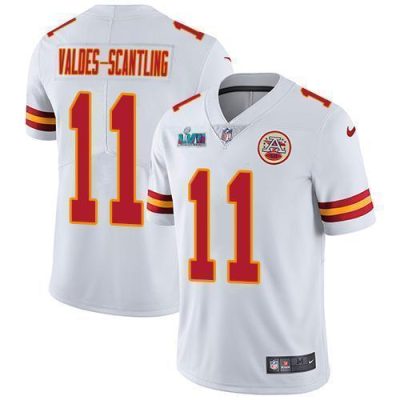Nike Chiefs #11 Marquez Valdes-Scantling White Super Bowl LVII Patch Stitched NFL Vapor Untouchable Limited Jersey