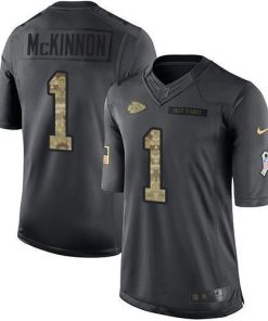 Nike Chiefs #1 Jerick McKinnon Black Stitched NFL Limited 2016 Salute To Service Jersey