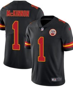 Nike Chiefs #1 Jerick McKinnon Black Stitched NFL Limited Rush Jersey