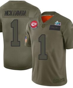 Nike Chiefs #1 Jerick McKinnon Camo Super Bowl LVII Patch Stitched NFL Limited 2019 Salute To Service Jersey