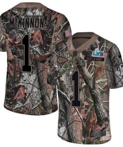 Nike Chiefs #1 Jerick McKinnon Camo Super Bowl LVII Patch Stitched NFL Limited Rush Realtree Jersey