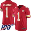 Nike Chiefs #1 Jerick McKinnon Red Team Color Stitched NFL 100th Season Vapor Limited Jersey