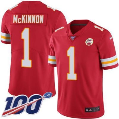 Nike Chiefs #1 Jerick McKinnon Red Team Color Stitched NFL 100th Season Vapor Limited Jersey