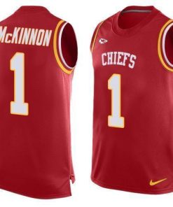 Nike Chiefs #1 Jerick McKinnon Red Team Color Stitched NFL Limited Tank Top Jersey